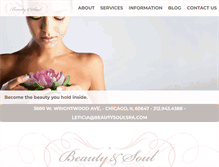 Tablet Screenshot of beautysoulspa.com